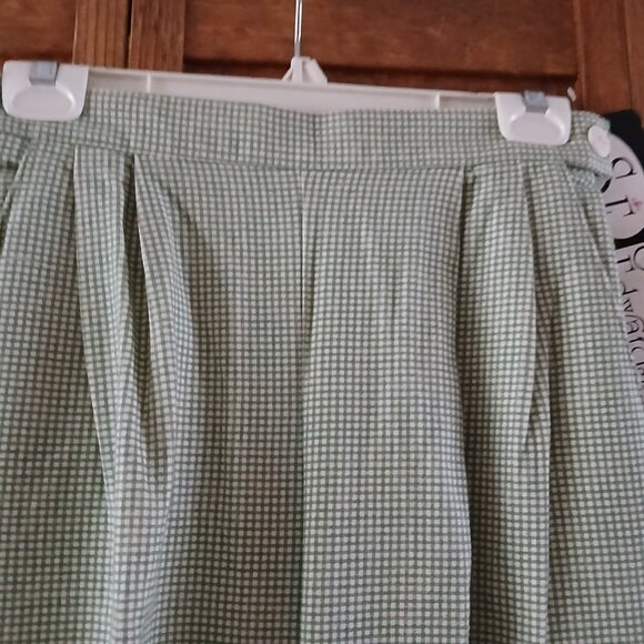 SAMANTHA EDWARD light green/beige small plaid pants sz 4 woman's -NWT - Picture 2 of 2